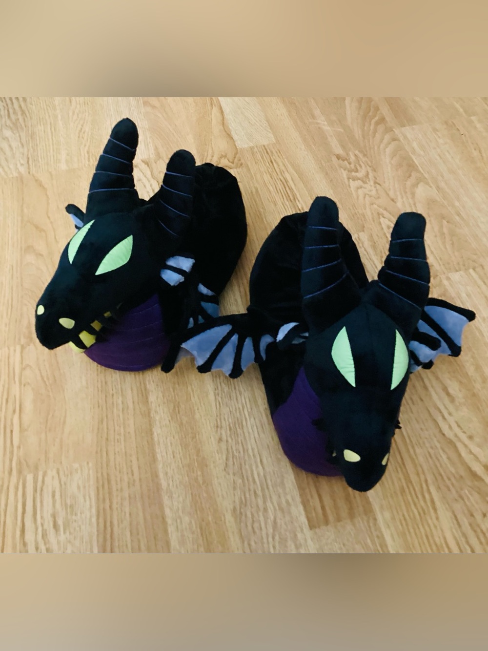 Disney Store Adult Maleficent as Dragon Plush Slippers Unisex W9/M7